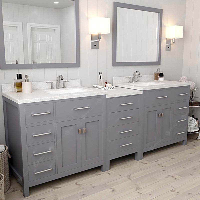 Winston Porter Slagelse 93'' Free Standing Double Bathroom Vanity with